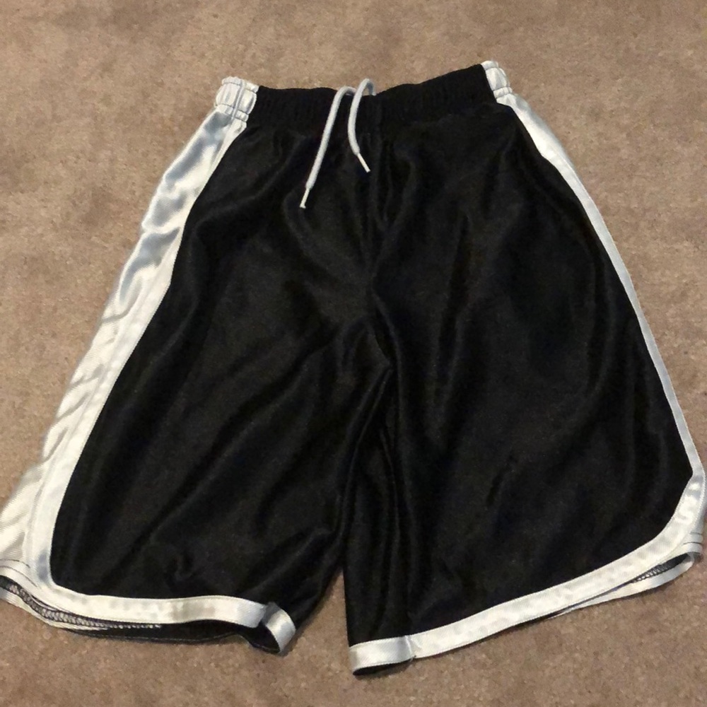 Black and white baggy shorts